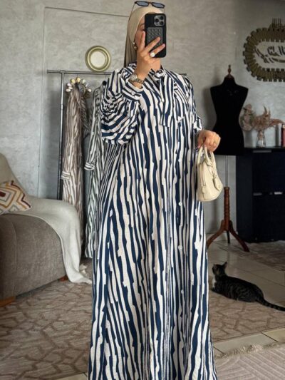 Robe chemise longue à rayures en tissu Loulan Crespo - Image 24