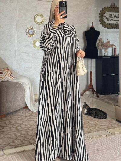 Robe chemise longue à rayures en tissu Loulan Crespo - Image 7