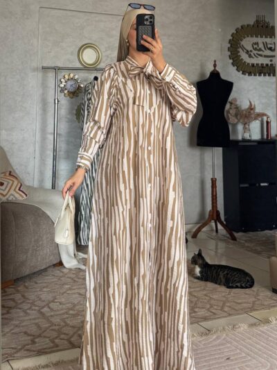 Robe chemise longue à rayures en tissu Loulan Crespo - Image 20