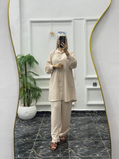 Ensemble Tunique et Pantalon en Crêpe Froissé - Image 2