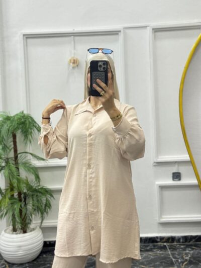 Ensemble Tunique et Pantalon en Crêpe Froissé - Image 4