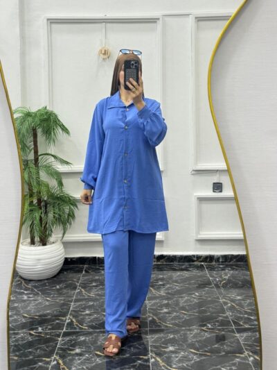 Ensemble Tunique et Pantalon en Crêpe Froissé - Image 6