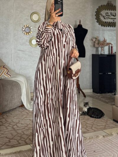 Robe chemise longue à rayures en tissu Loulan Crespo - Image 12