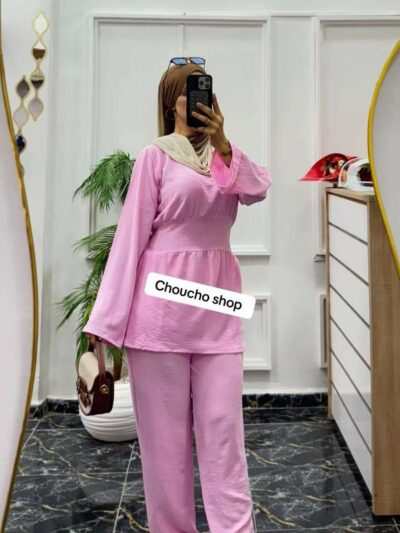 Ensemble 2 pièces en crêpe froissé pour femme - Image 14