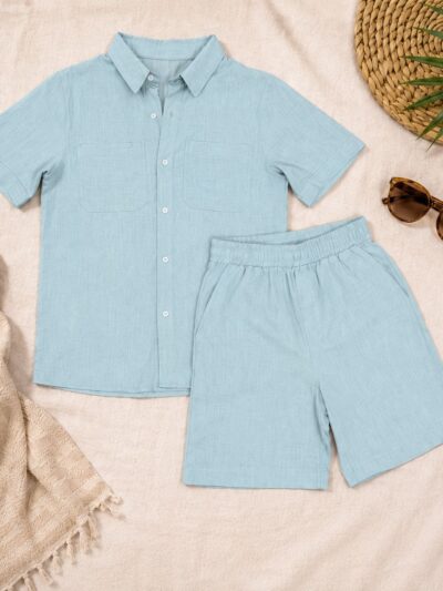 Ensemble Homme Été en Lin – Chemise et Short - Image 4