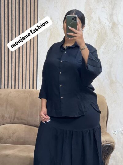 Ensemble 2 Pièces Élégant : Jupe Longue et Chemise Fluide - Image 15
