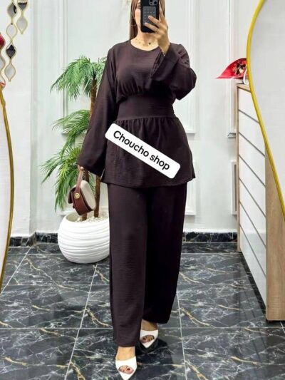 Ensemble 2 pièces en crêpe froissé pour femme - Image 8