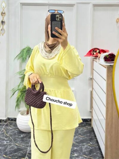 Ensemble 2 pièces en crêpe froissé pour femme - Image 9