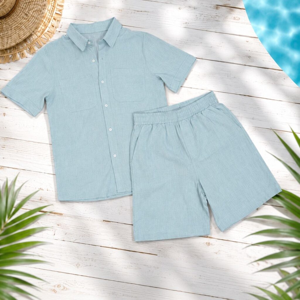 Ensemble Homme Été en Lin – Chemise et Short