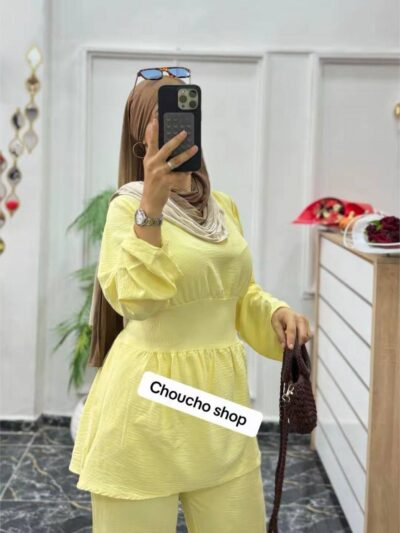 Ensemble 2 pièces en crêpe froissé pour femme - Image 10
