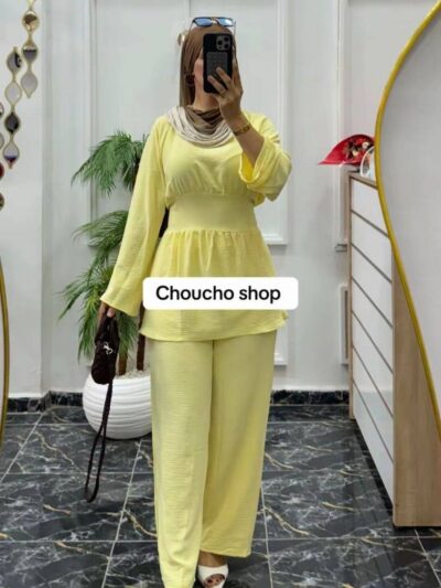 Ensemble 2 pièces en crêpe froissé pour femme - Image 12