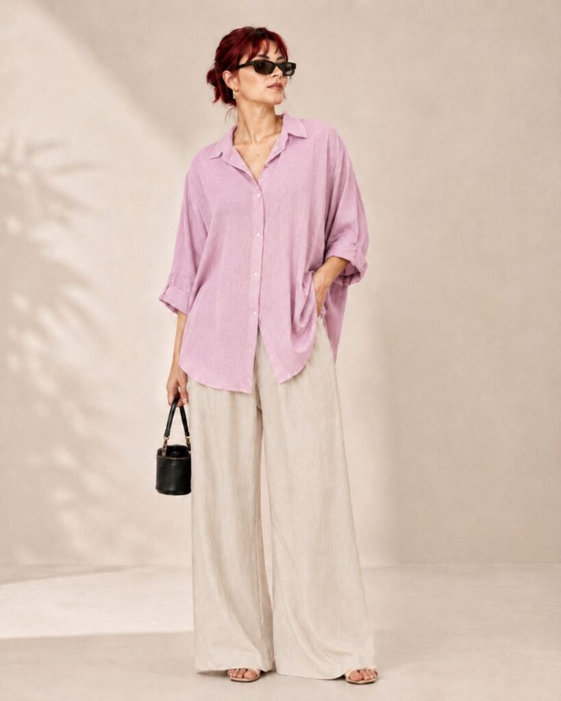 Ensemble Lyna — Chemise Oversize & Pantalon Fluide
