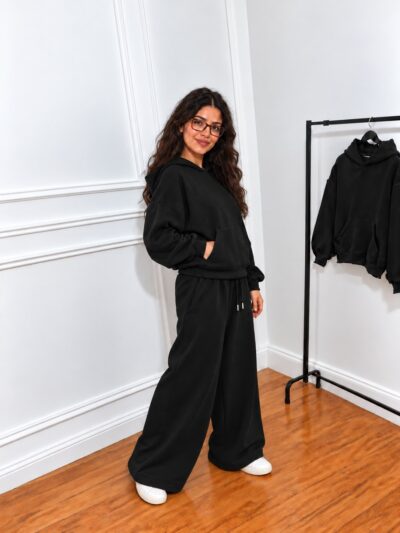 Ensemble Molleton Coupe Oversize Sweat à Capuche et Pantalon - Image 2