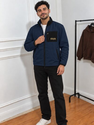 Veste Zippée OULKA Élégante avec Poche Poitrine Contrastée - Image 4