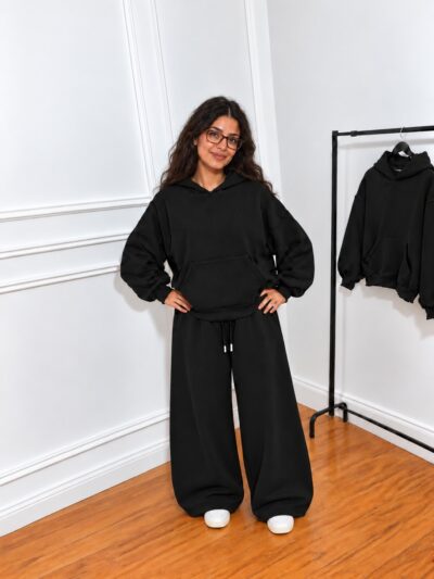 Ensemble Molleton Coupe Oversize Sweat à Capuche et Pantalon - Image 4