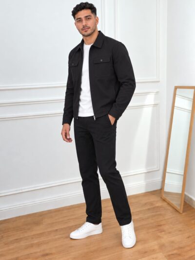 Veste Homme Élégante Coupe Droite Zippée - Image 6