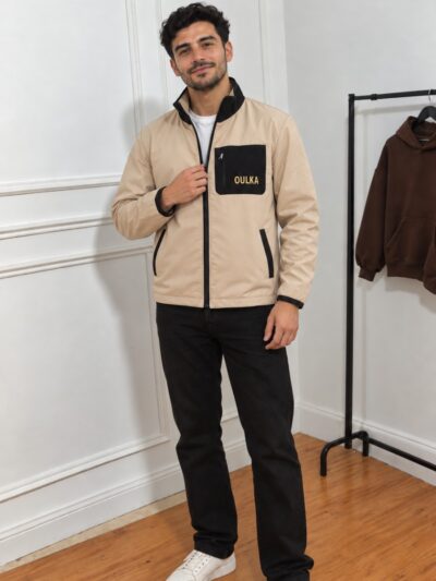 Veste Zippée OULKA Élégante avec Poche Poitrine Contrastée - Image 2