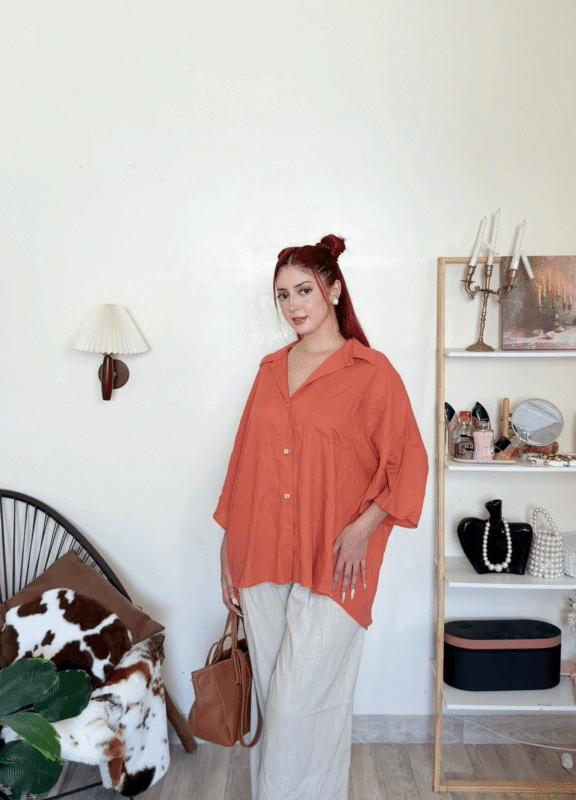 Chemise Oversize en Lin - Coupe Fluide et Confortable