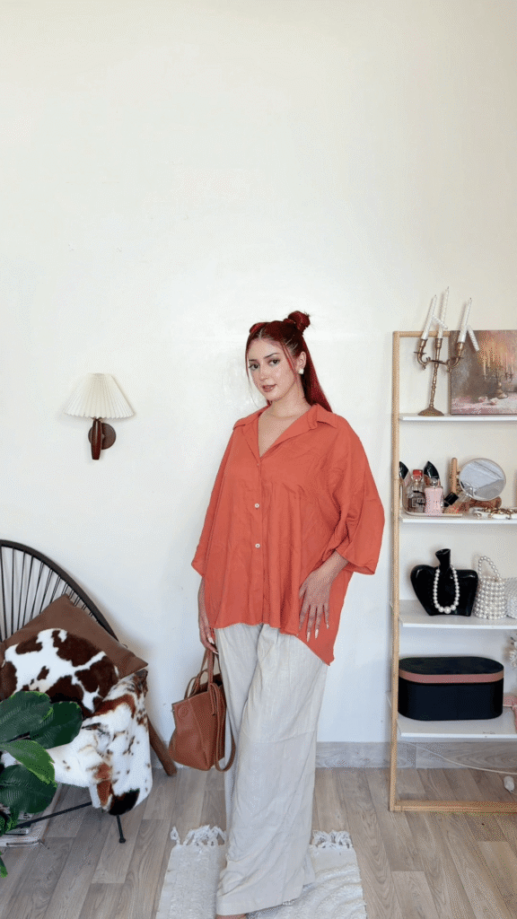 Chemise Oversize en Lin – Coupe Fluide et Confortable