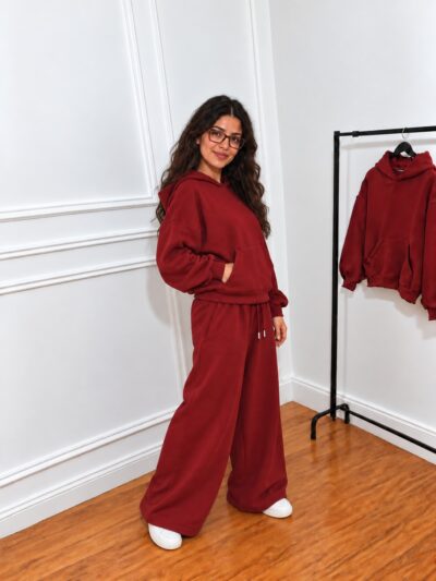 Ensemble Molleton Coupe Oversize Sweat à Capuche et Pantalon - Image 1