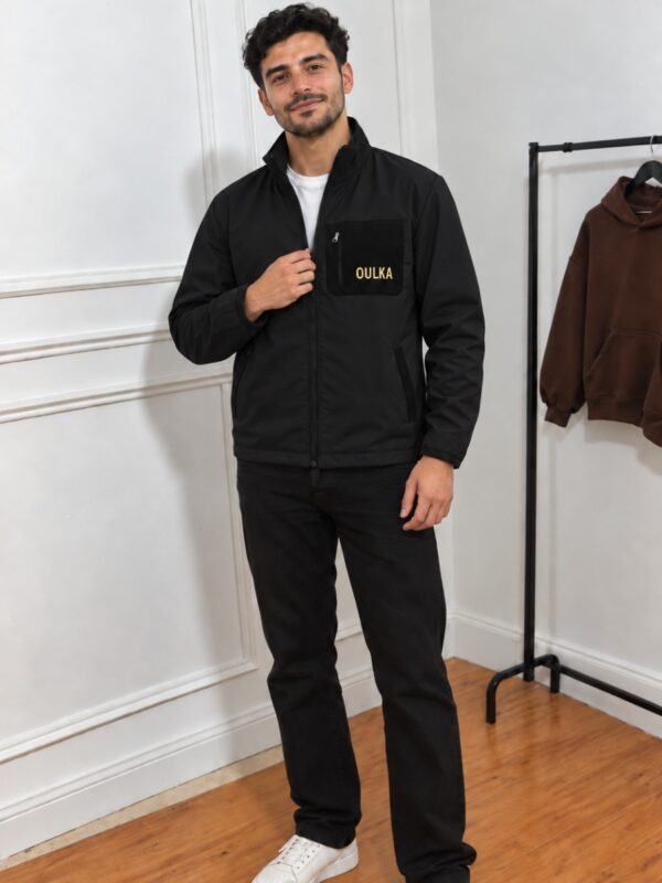 Veste Zippée OULKA Élégante avec Poche Poitrine Contrastée