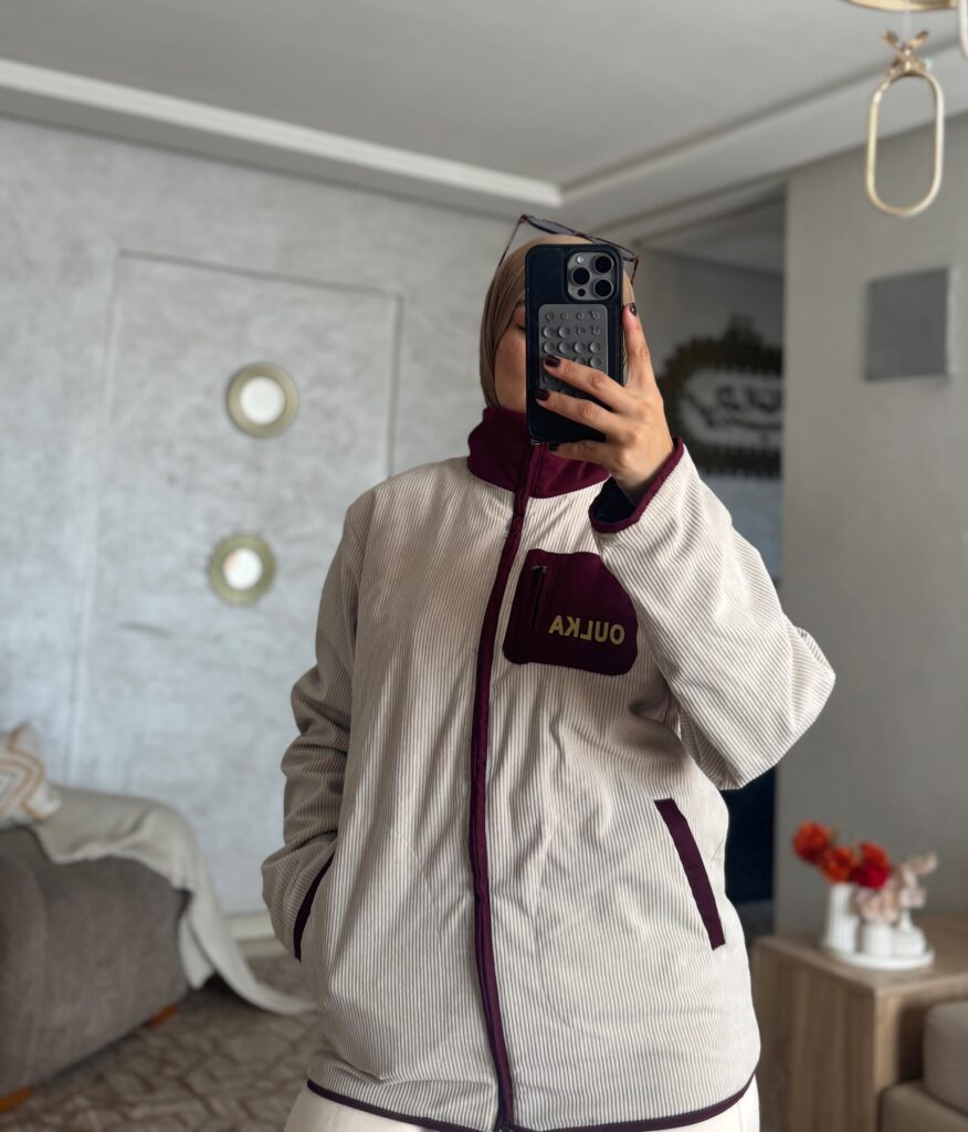 Veste Gatifa OULKA Coupe Spéciale – Beige & Bordeaux - 6