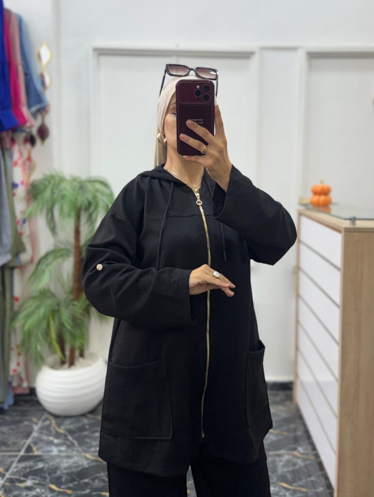 Ensemble Tony Deux Pièces avec Veste Zippée à Capuche et Pantalon Large - 5