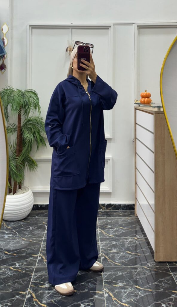 Ensemble Tony Deux Pièces avec Veste Zippée à Capuche et Pantalon Large - 8