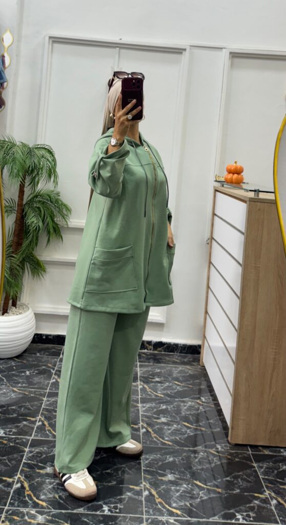 Ensemble Tony Deux Pièces avec Veste Zippée à Capuche et Pantalon Large - 6